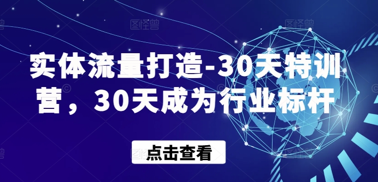 实体流量打造-30天特训营，30天成为行业标杆-红山网创