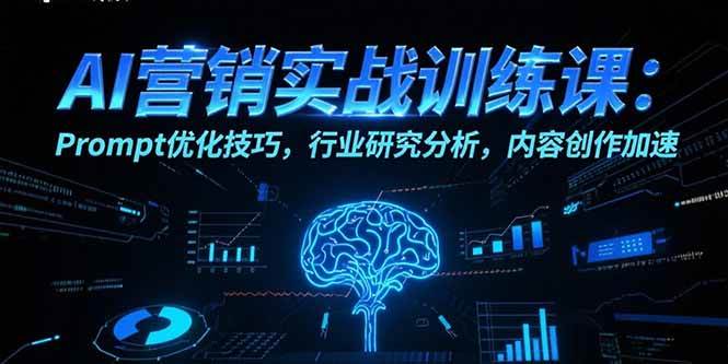 （15465期）AI营销实战训练课：Prompt优化技巧，行业研究分析，内容创作加速-红山网创