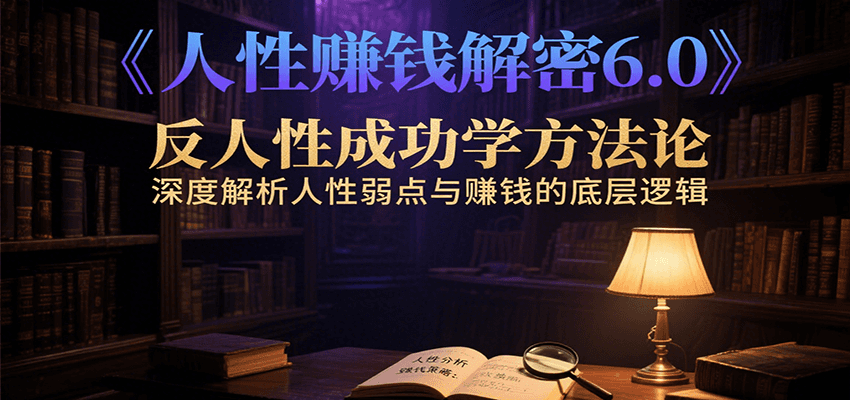 人性赚钱解密6.0，反人性成功学方法论，深度解析人性弱点与赚钱的底层逻辑-红山网创