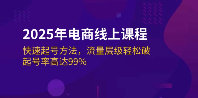 （14329期）2025年电商线上课程：快速起号方法，流量层级轻松破，起号率高达99%-红山网创