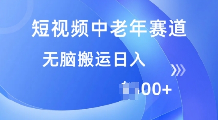 短视频中老年赛道，操作简单，多平台收益，无脑搬运日入多张-红山网创