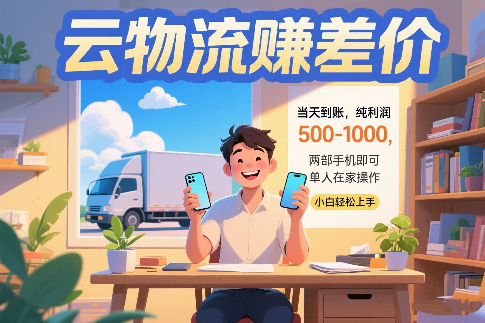 云物流赚差价 当天到账纯利润500-1000 两部手机即可 可单人在家操作 小…-红山网创