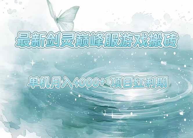 （15491期）最新剑灵巅峰服游戏搬砖，项目红利期，单机稳定4000+操作简单好上手-红山网创