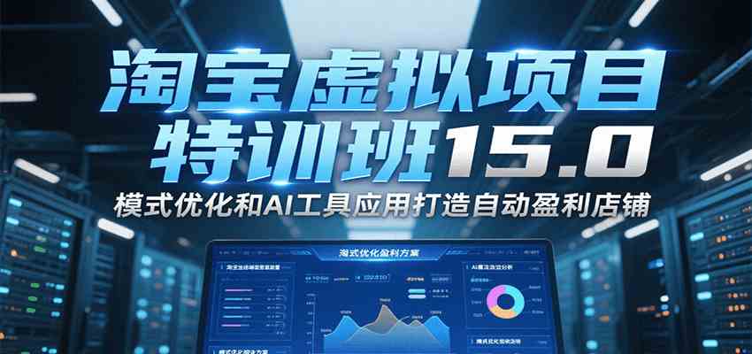 淘宝虚拟项目特训班15.0，模式优化和AI工具应用打造自动盈利店铺-红山网创